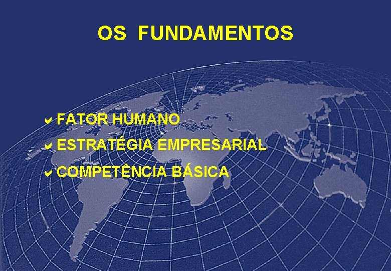 OS FUNDAMENTOS a. FATOR HUMANO a. ESTRATÉGIA EMPRESARIAL a. COMPETÊNCIA BÁSICA 