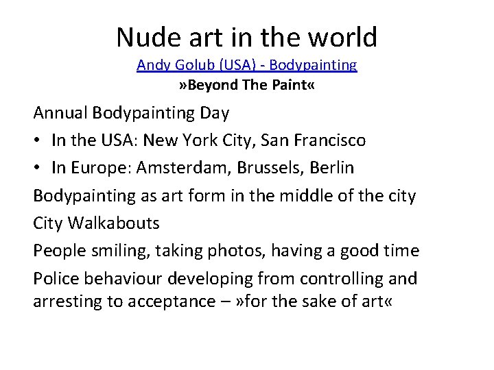 Nude art in the world Andy Golub (USA) - Bodypainting » Beyond The Paint