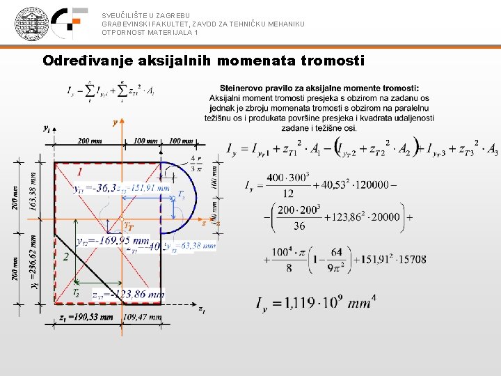 SVEUČILIŠTE U ZAGREBU GRAĐEVINSKI FAKULTET, ZAVOD ZA TEHNIČKU MEHANIKU OTPORNOST MATERIJALA 1 Određivanje aksijalnih