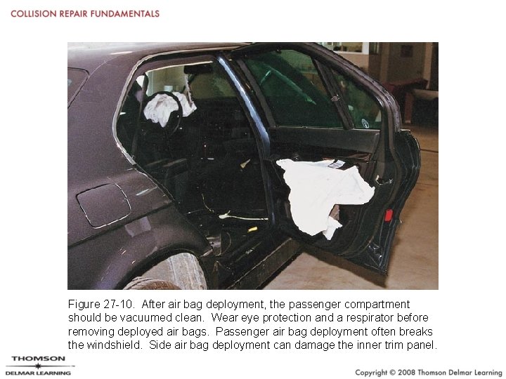 Figure 27 -10. After air bag deployment, the passenger compartment should be vacuumed clean.