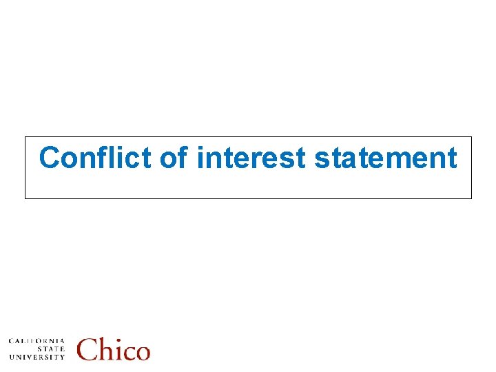 Conflict of interest statement 