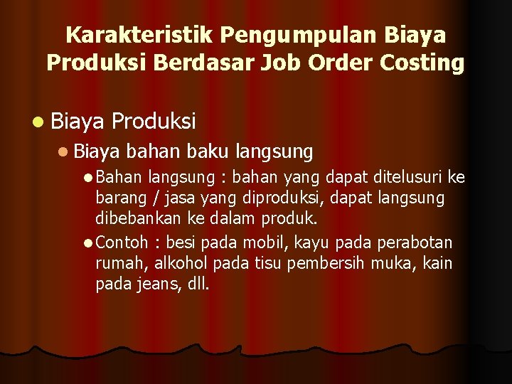 ALOKASI DAN KALKULASI BIAYA PRODUKSI SUSTAINABLE ECO DEVELOPMENT