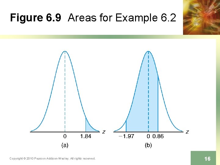 Figure 6. 9 Areas for Example 6. 2 Copyright © 2010 Pearson Addison-Wesley. All