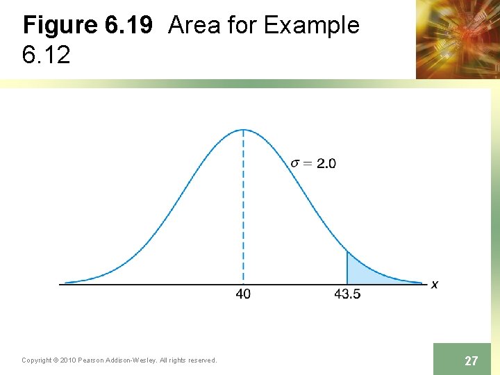 Figure 6. 19 Area for Example 6. 12 Copyright © 2010 Pearson Addison-Wesley. All