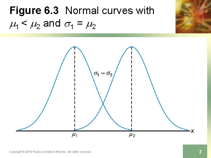 Figure 6. 3 Normal curves with m 1 < m 2 and s 1