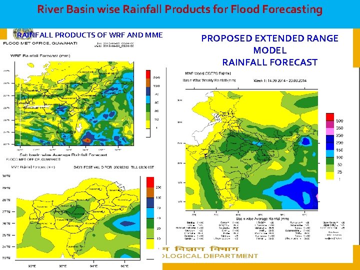 River Basin wise Rainfall Products for Flood Forecasting RAINFALL PRODUCTS OF WRF AND MME