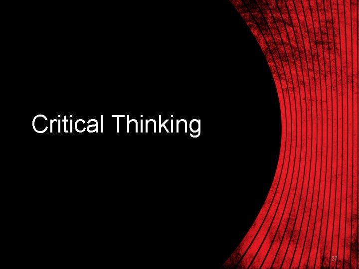 Critical Thinking 27 