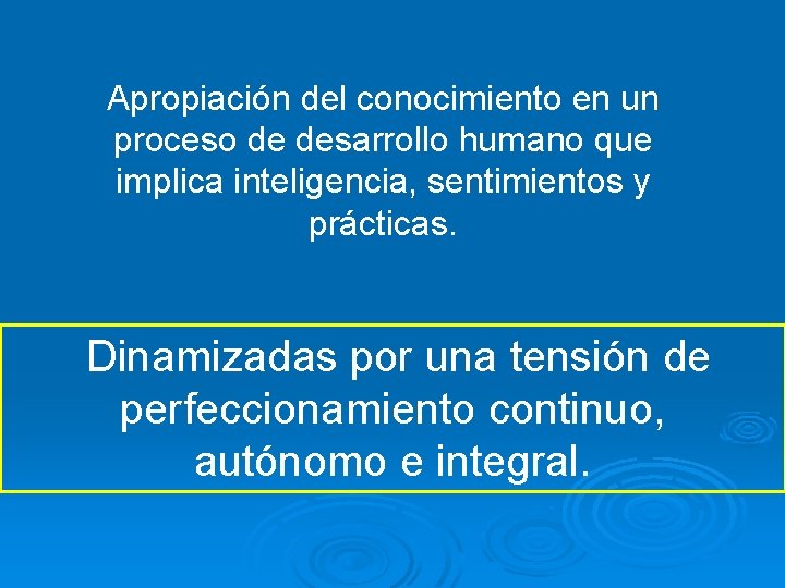 Apropiación del conocimiento en un proceso de desarrollo humano que implica inteligencia, sentimientos y