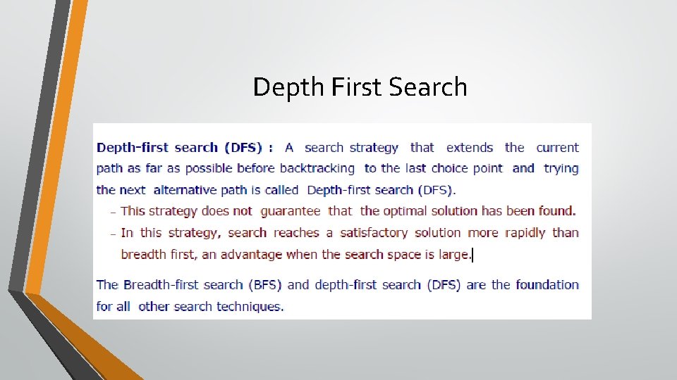 Depth First Search Depth First Search