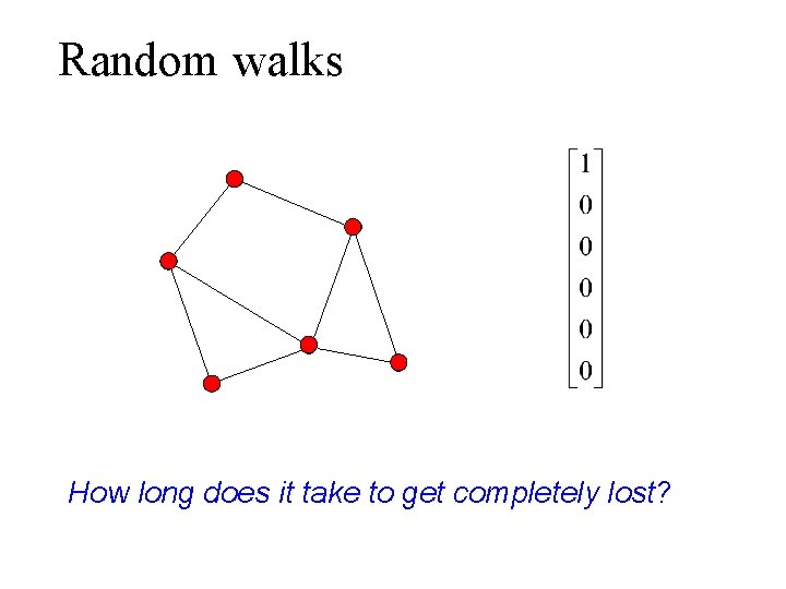 Random walks How long does it take to get completely lost? 
