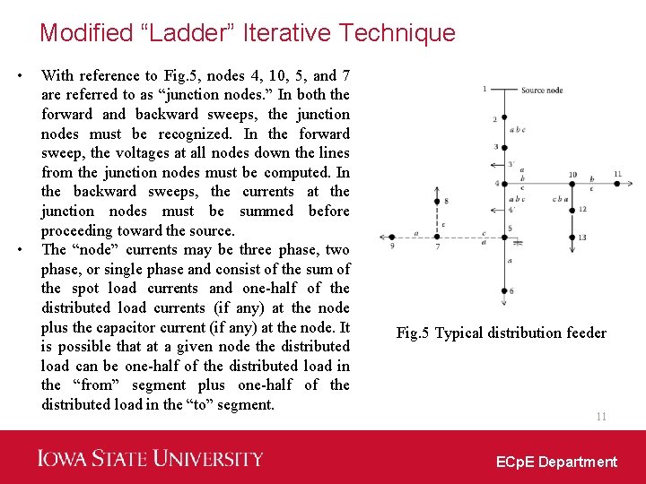 Modified “Ladder” Iterative Technique • • With reference to Fig. 5, nodes 4, 10,