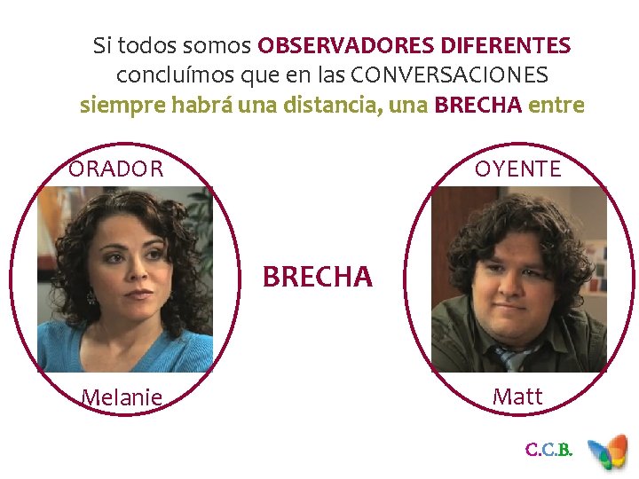 Si todos somos OBSERVADORES DIFERENTES concluímos que en las CONVERSACIONES siempre habrá una distancia,