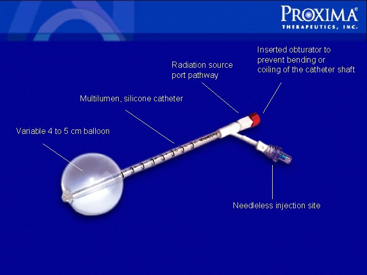 Radiation source port pathway Inserted obturator to prevent bending or coiling of the catheter