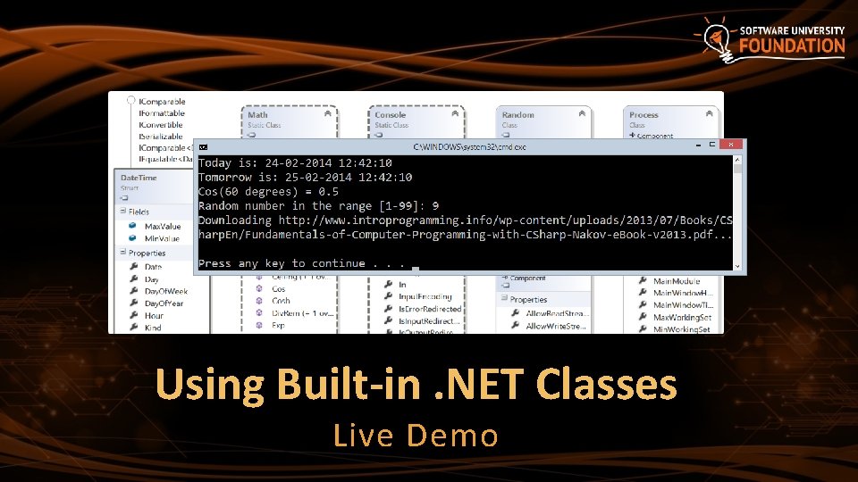Using Built-in. NET Classes Live Demo 