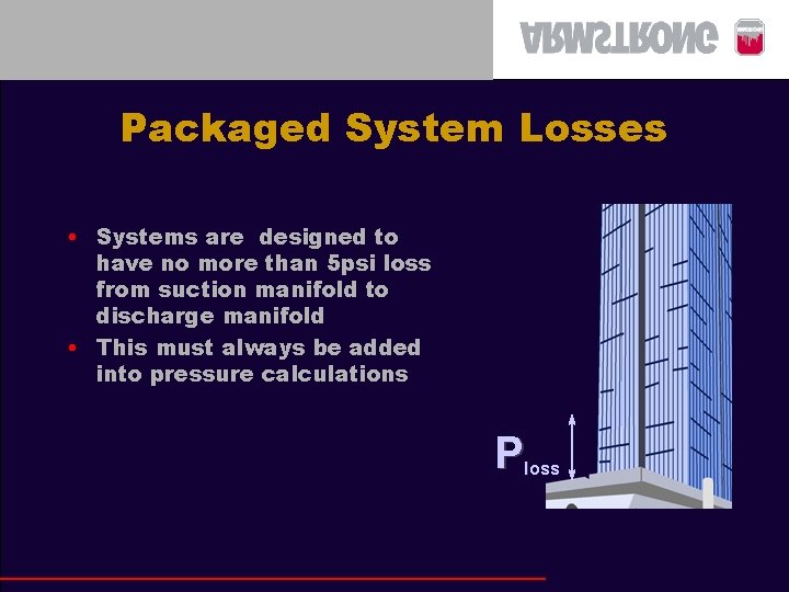 Packaged System Losses • Systems are designed to have no more than 5 psi