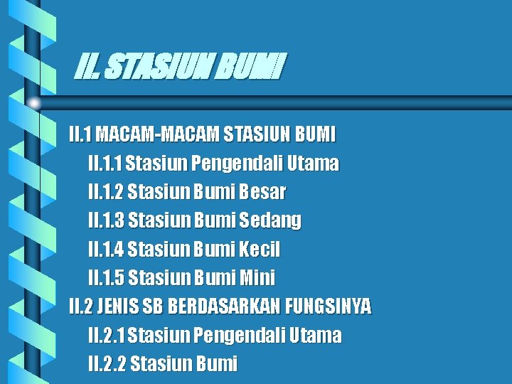 II. STASIUN BUMI II. 1 MACAM-MACAM STASIUN BUMI II. 1. 1 Stasiun Pengendali Utama