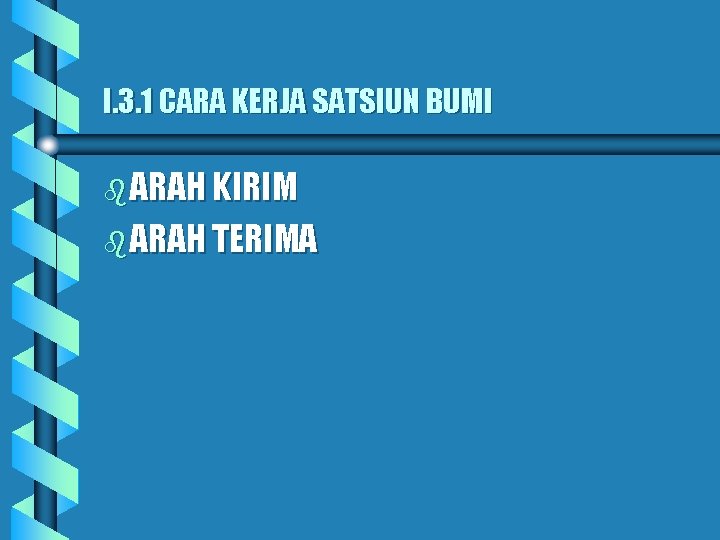 I. 3. 1 CARA KERJA SATSIUN BUMI b ARAH KIRIM b ARAH TERIMA 