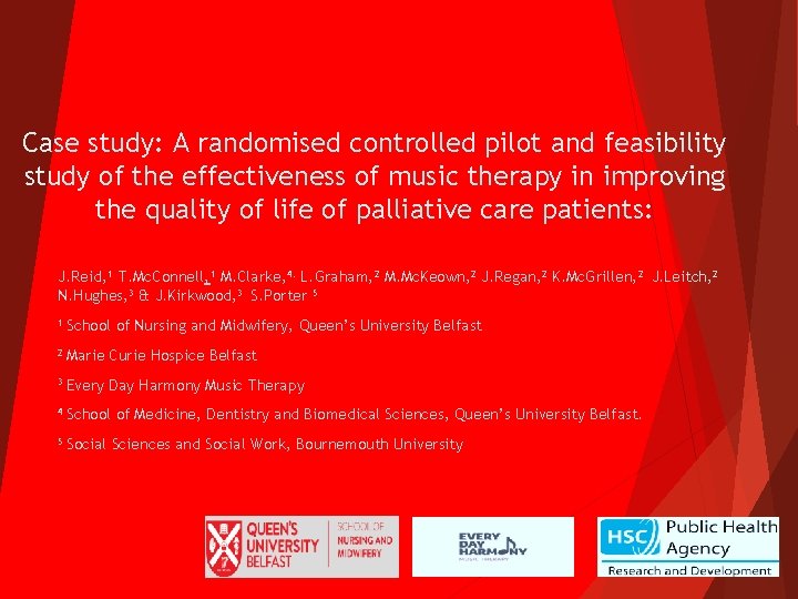 Case study: A randomised controlled pilot and feasibility study of the effectiveness of music
