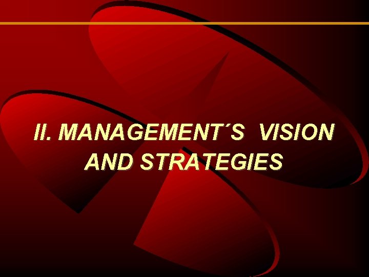 II. MANAGEMENT´S VISION AND STRATEGIES 