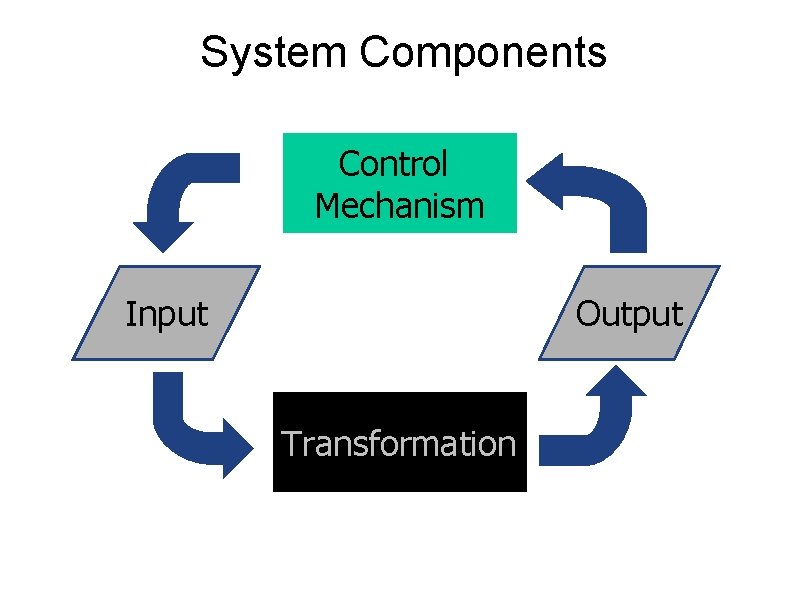 System Components Control Mechanism Input Output Transformation 