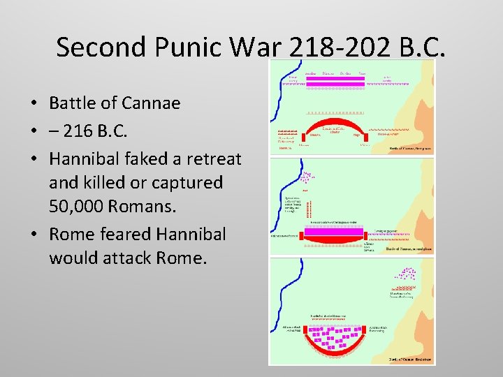 Second Punic War 218 -202 B. C. • Battle of Cannae • – 216