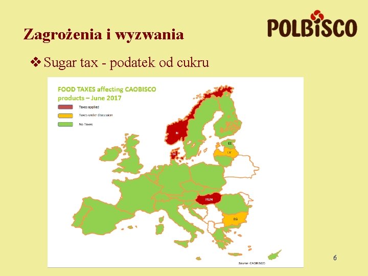 Zagrożenia i wyzwania v Sugar tax - podatek od cukru 6 