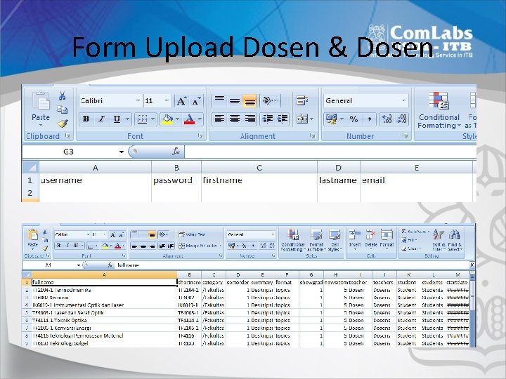 Form Upload Dosen & Dosen 