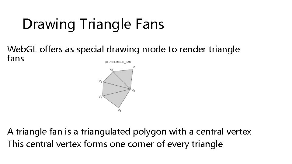 Drawing Triangle Fans Web. GL offers as special drawing mode to render triangle fans