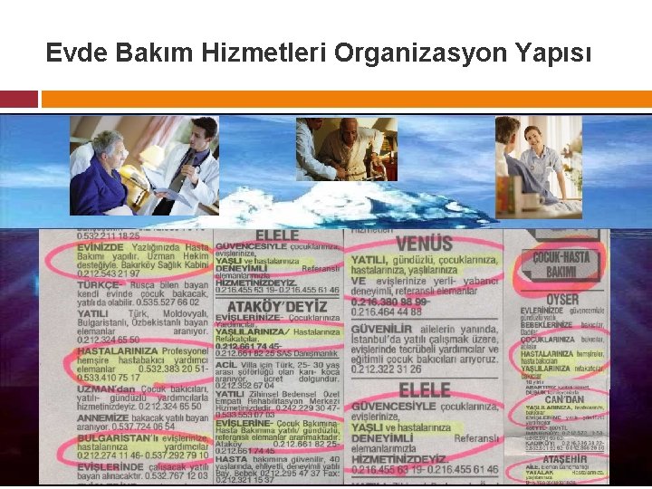 Evde Bakım Hizmetleri Organizasyon Yapısı 