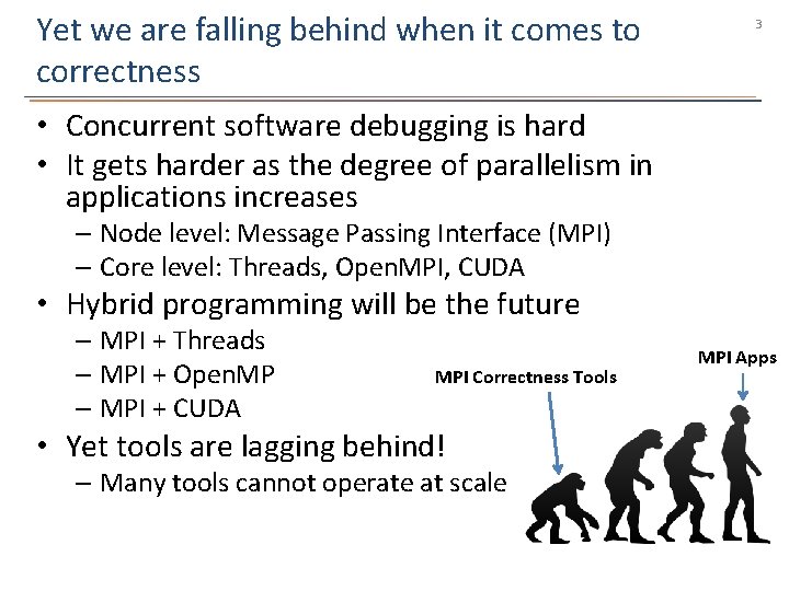Yet we are falling behind when it comes to correctness 3 • Concurrent software