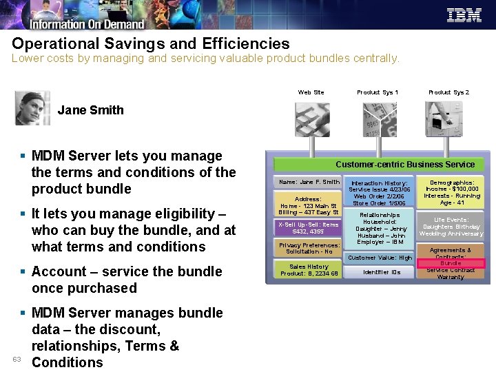 Operational Savings and Efficiencies Lower costs by managing and servicing valuable product bundles centrally.