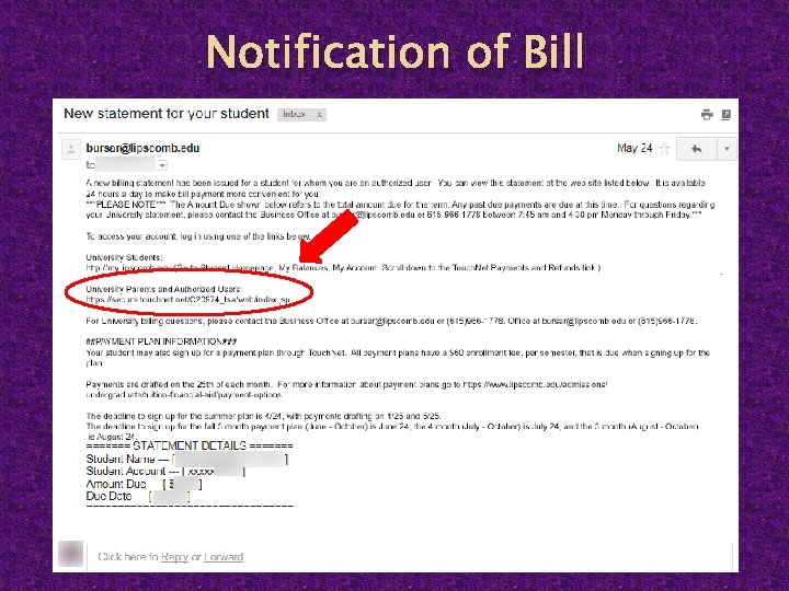 Notification of Bill 