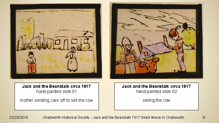 Jack and the Beanstalk circa 1917 hand-painted slide 01 Jack and the Beanstalk circa