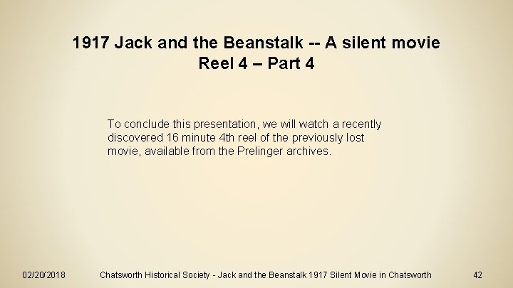 1917 Jack and the Beanstalk -- A silent movie Reel 4 – Part 4