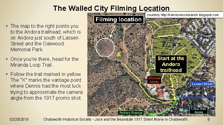 The Walled City Filming Location courtesy http: //iversonmovieranch. blogspot. com • The map to