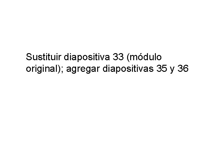 Sustituir diapositiva 33 (módulo original); agregar diapositivas 35 y 36 