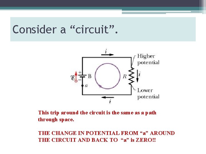 Consider a “circuit”. This trip around the circuit is the same as a path