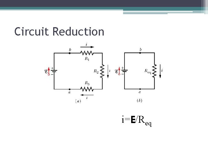 Circuit Reduction i=E/Req 