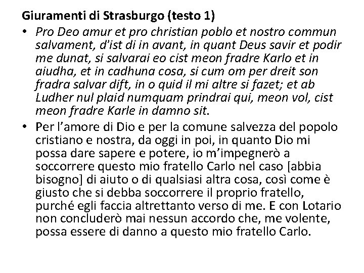 Giuramenti di Strasburgo (testo 1) • Pro Deo amur et pro christian poblo et