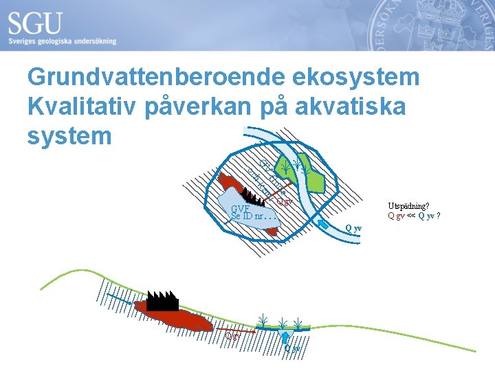 Grundvattenberoende ekosystem Kvalitativ påverkan på akvatiska system e öd -fl mi GV h ke