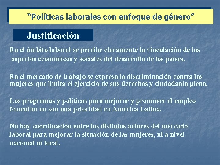 Proyecto CEPALGTZ Polticas laborales con enfoque de gnero