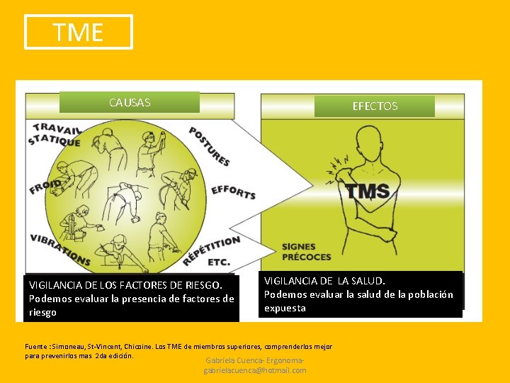 TME CAUSAS EFECTOS VIGILANCIA DE LOS FACTORES DE RIESGO. Podemos evaluar la presencia de