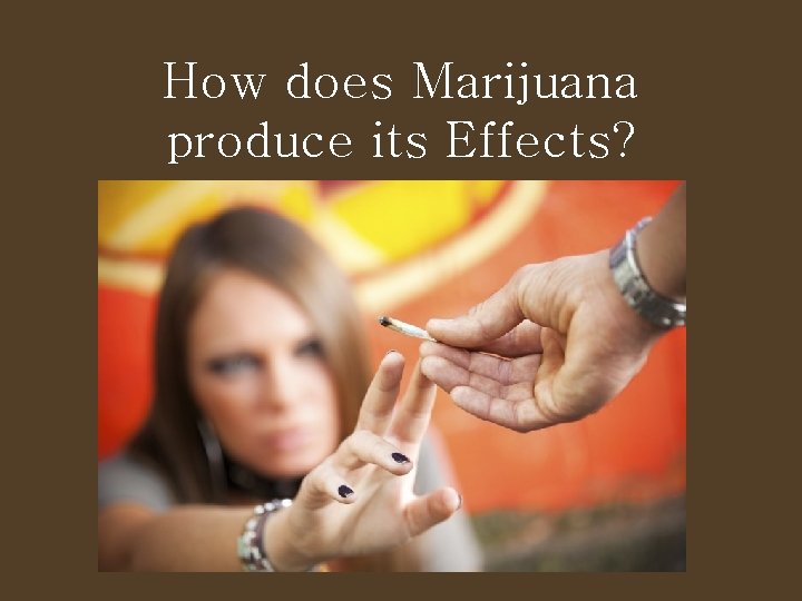 How does Marijuana produce its Effects? 