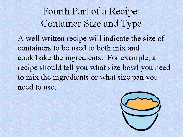 OBJ 2 01 THE PARTS OF A RECIPE