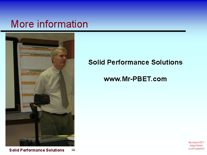 More information Solid Performance Solutions www. Mr-PBET. com Solid Performance Solutions 39 