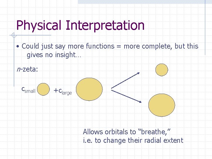Physical Interpretation • Could just say more functions = more complete, but this gives