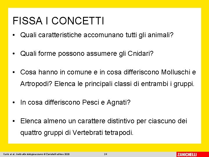 FISSA I CONCETTI • Quali caratteristiche accomunano tutti gli animali? • Quali forme possono