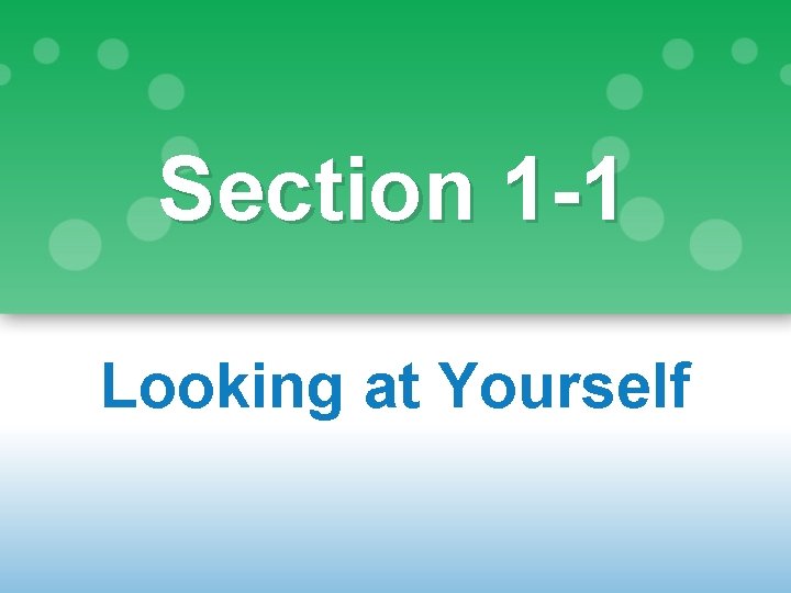 Section 1 -1 Looking at Yourself 