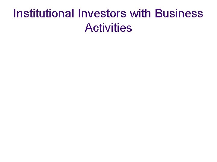 Institutional Investors with Business Activities 